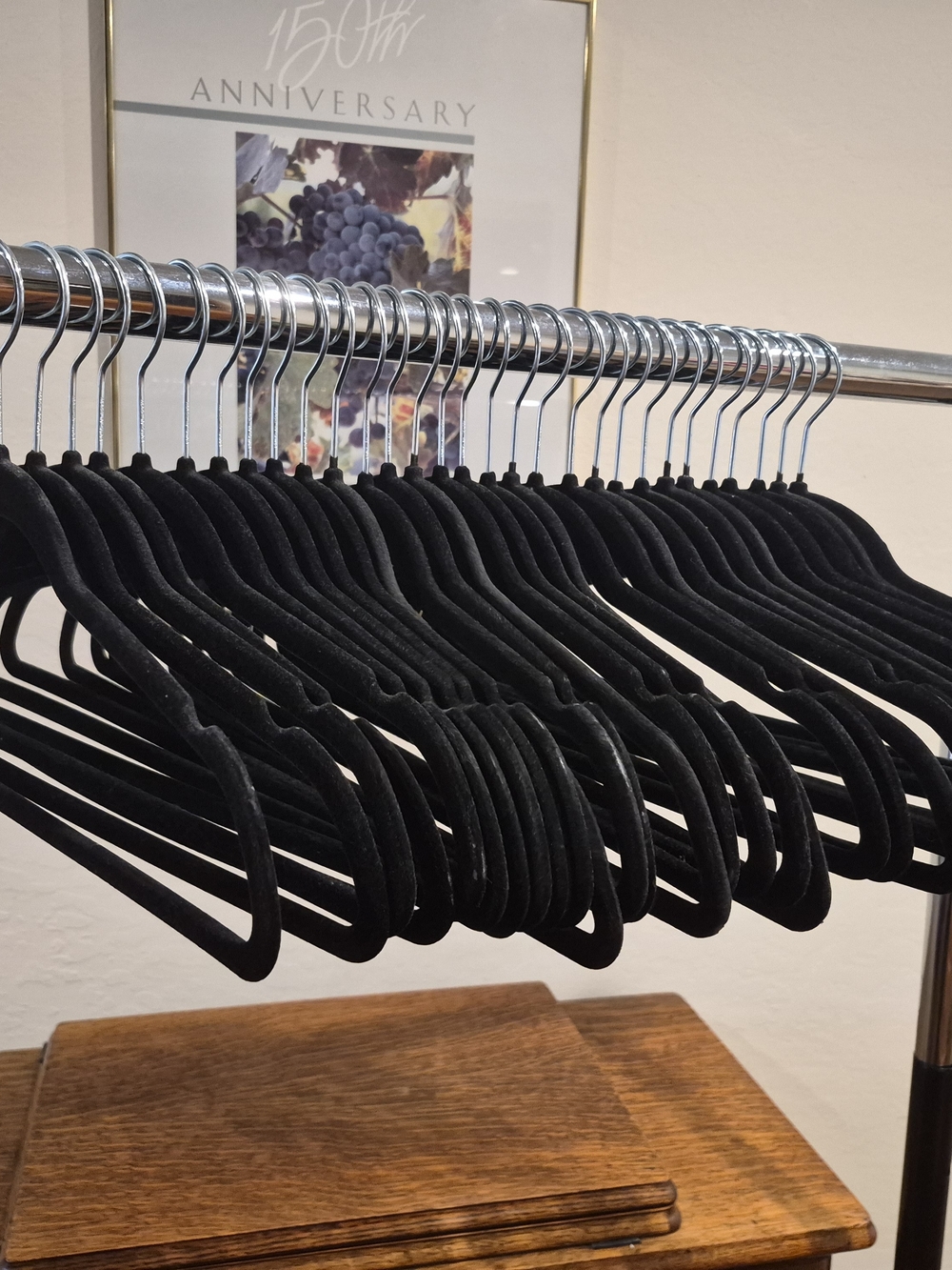 Set of 30 Black Velvet Hangers